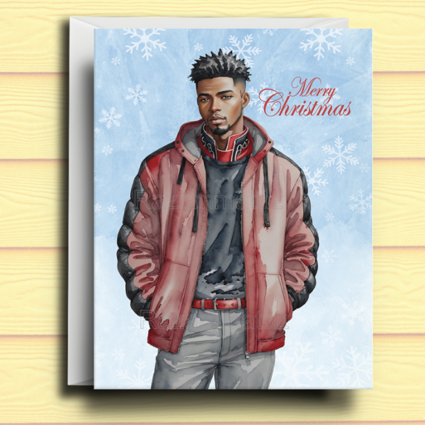 Black Man U Christmas Card